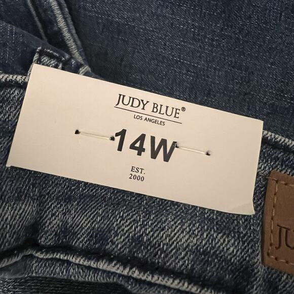 NWT JUDY BLUE Jeans JB8288-JS MD Flare Fit Leg Denim High Rise Sz 14 Medium Blue - Picture 5 of 5